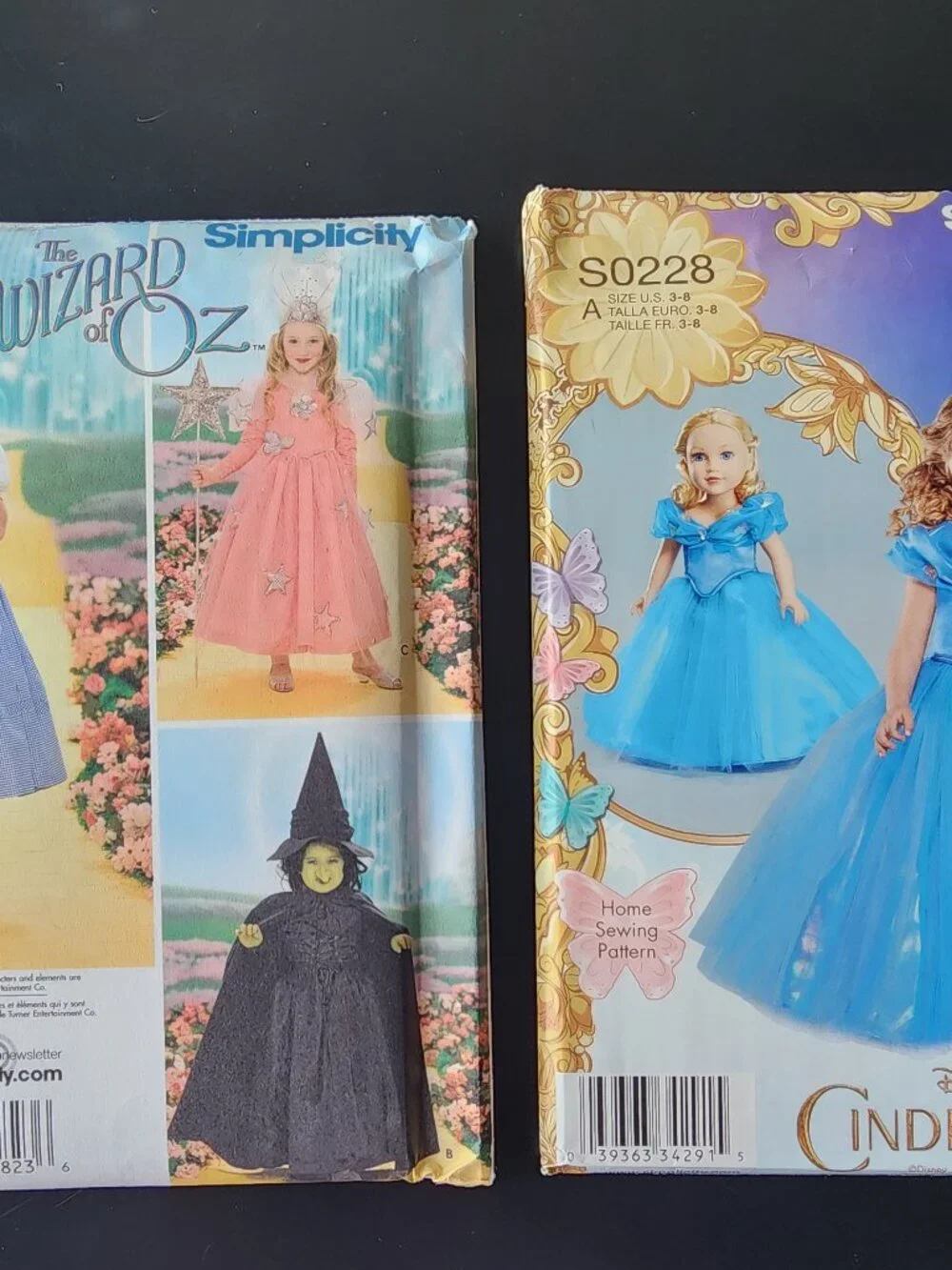 Lot 6 Uncut Disney Oz Simplicity Kid's Sewing Patterns Cinderella Fairies Merida
